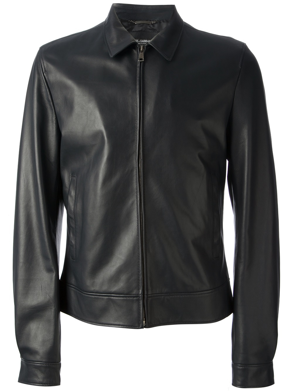 Lyst - Dolce & Gabbana Classic Leather Jacket in Blue for Men