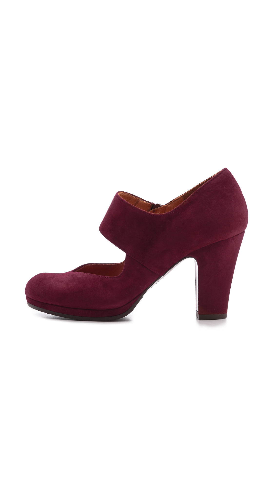 Chie Mihara Cantos Suede Mary Jane Pumps Burgundy in Purple - Lyst