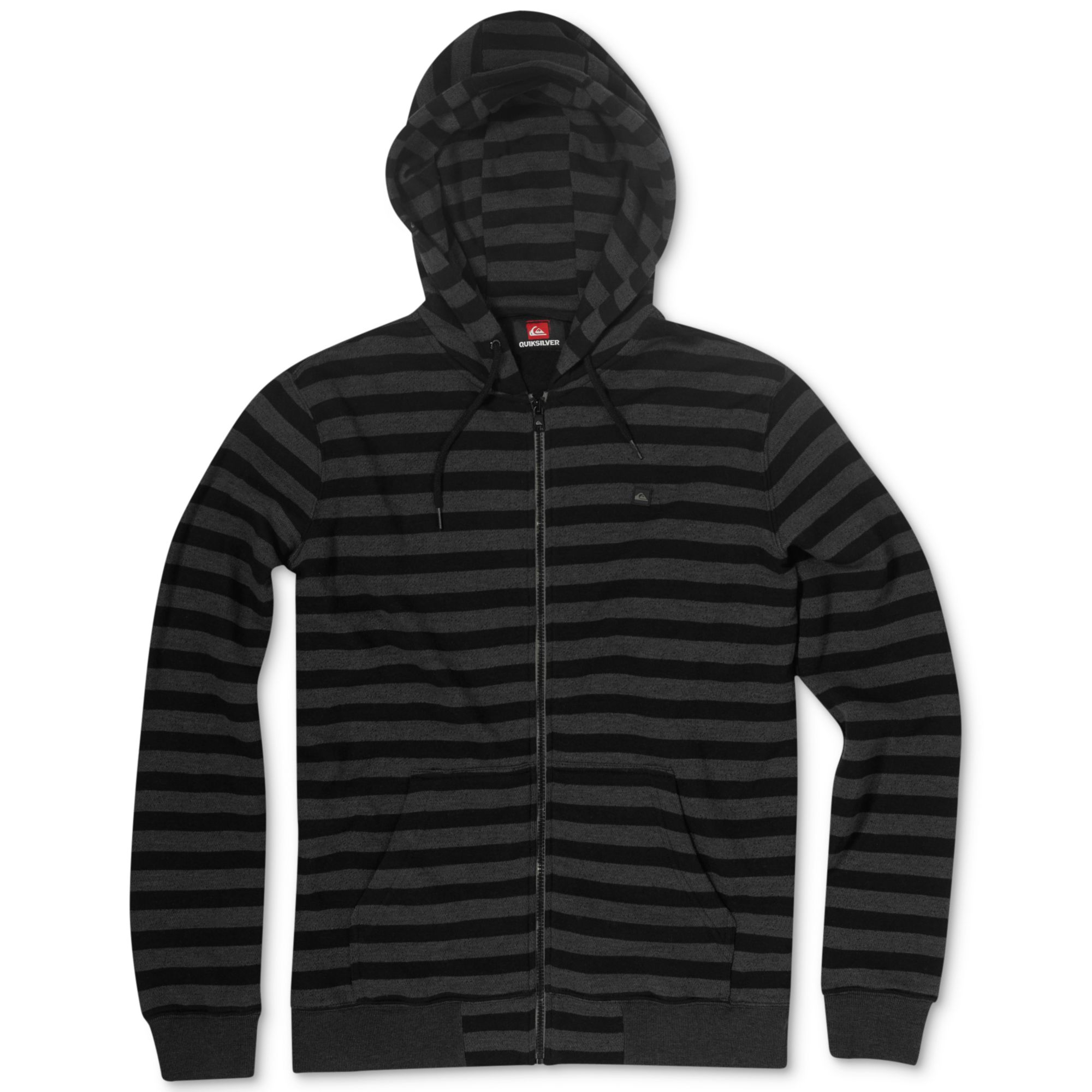 Quiksilver Venson Zip Front Stripe Hoodie in Black for Men | Lyst