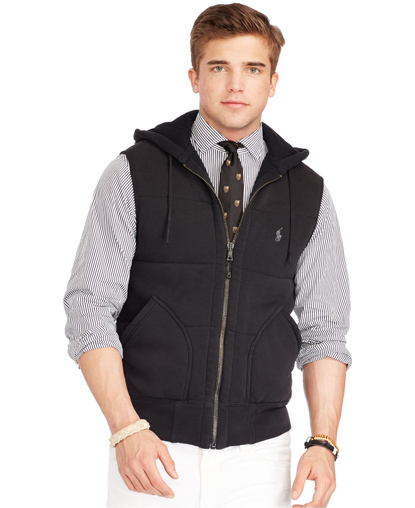 For Black Men Fleece Quilted Vest Polo Lauren Ralph A5qS4RL3jc