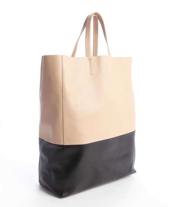 Lyst Céline Blush And Black Leather Colorblock Tote In Gallery