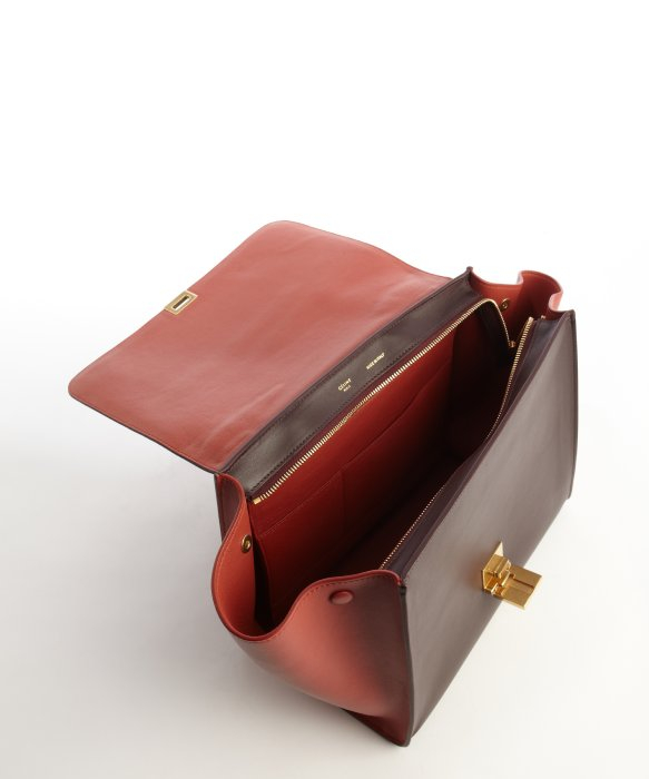 celine nano bag for sale - Cline Burgundy and Maroon Leather Trapeze Top Handle Bag in Red ...