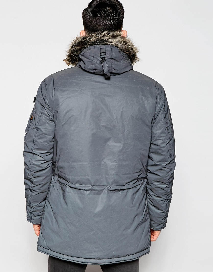Alpha Industries Reflective N3b Parka in Gray for Men | Lyst