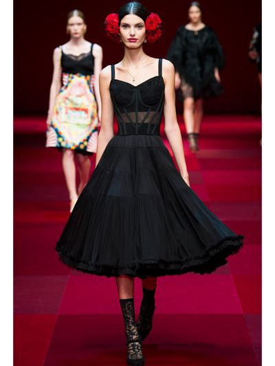 dolce and gabbana black tulle dress