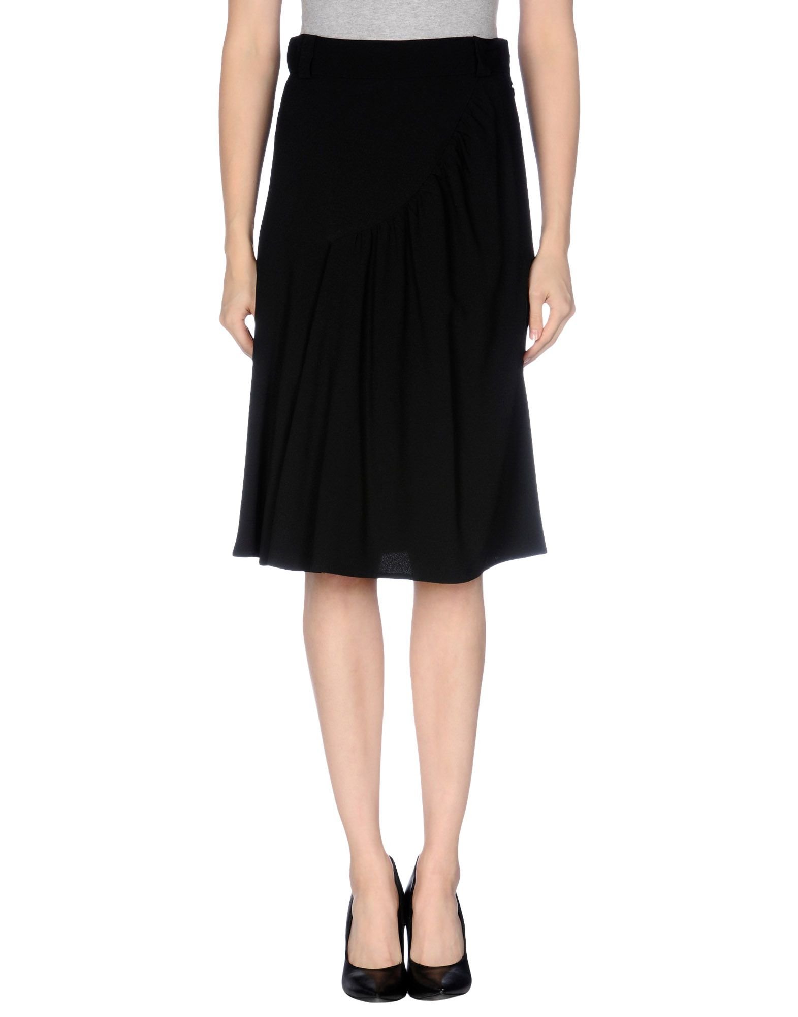 Prada Knee Length Skirt in Black | Lyst