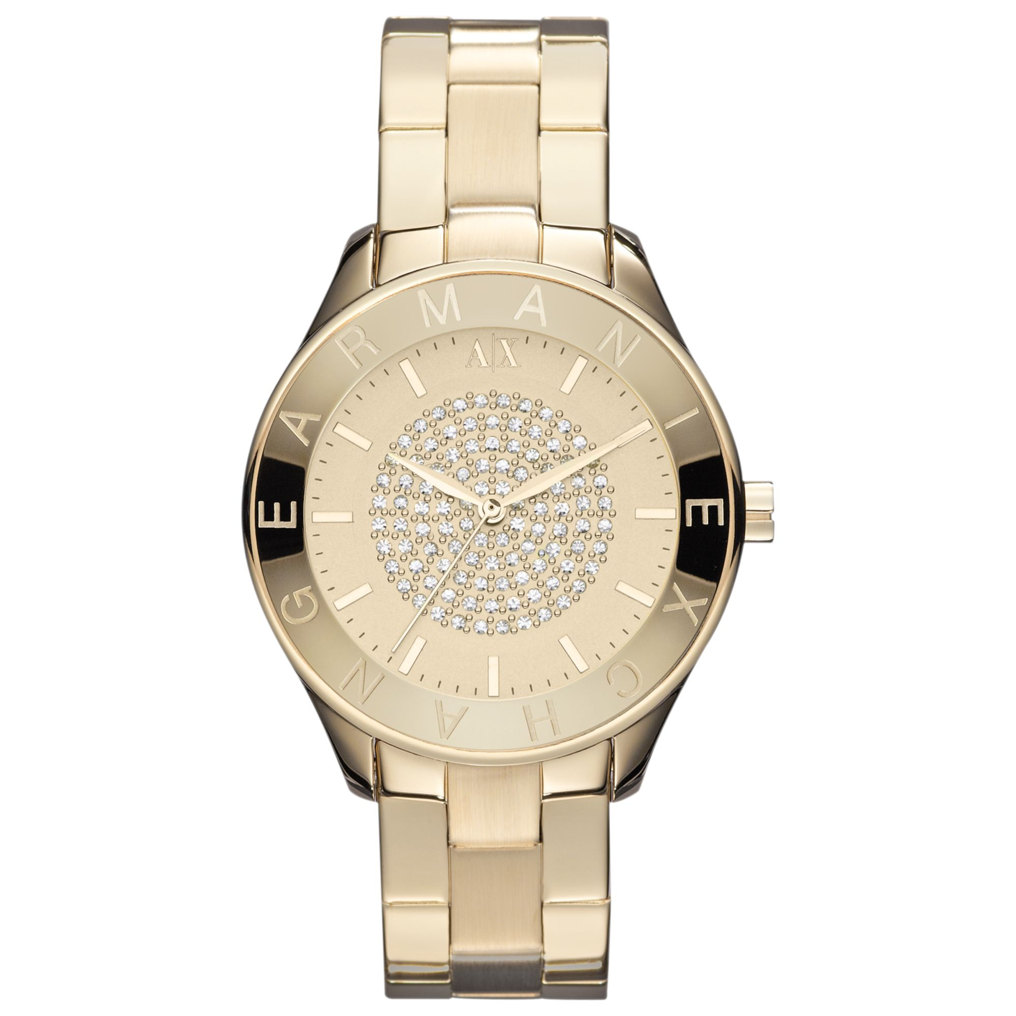 Armani Exchange Ax Armani Exchange Watch Womens Yellow Gold Ion Plated ...