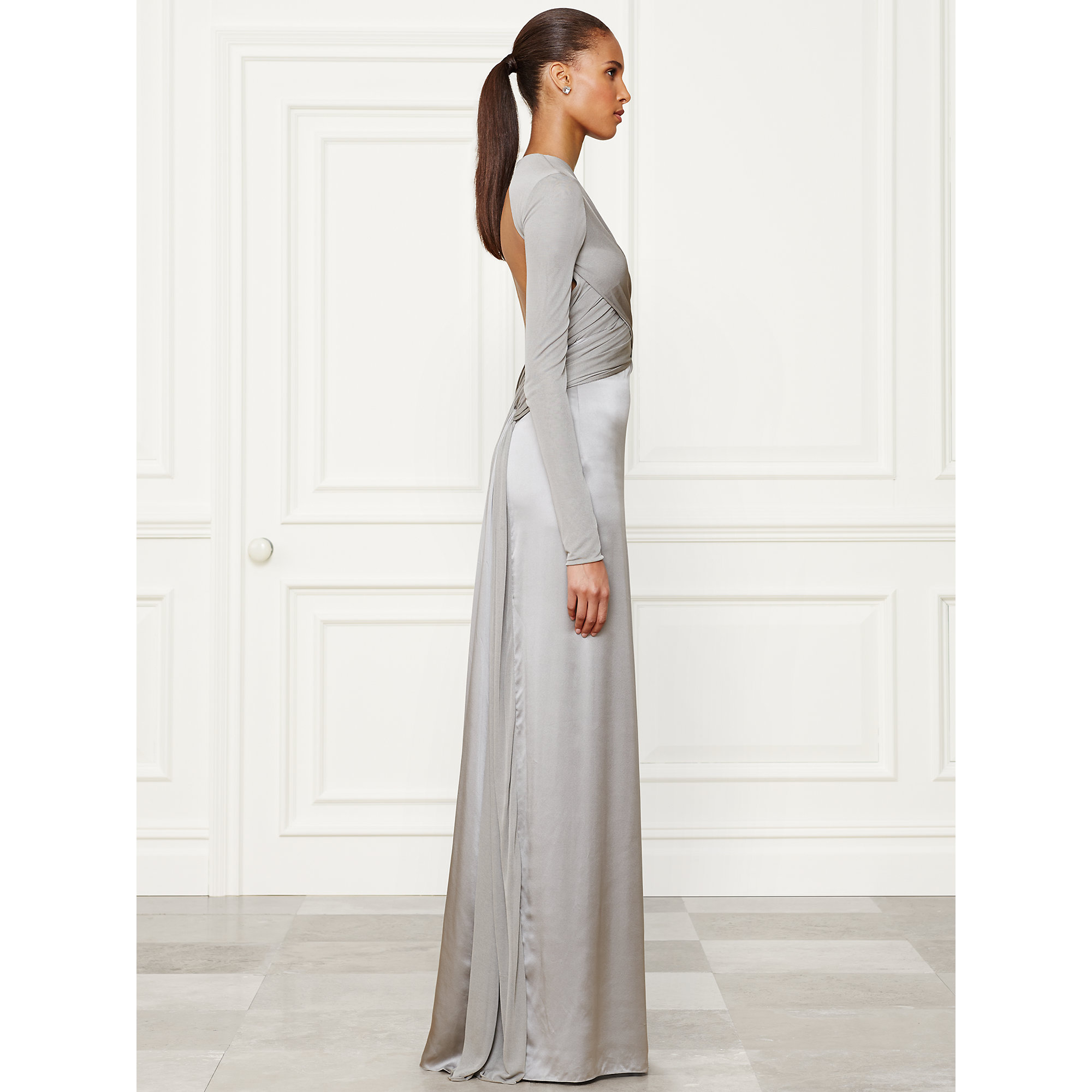Ralph Lauren Collection Fiona Evening Gown in Grey (Gray) | Lyst