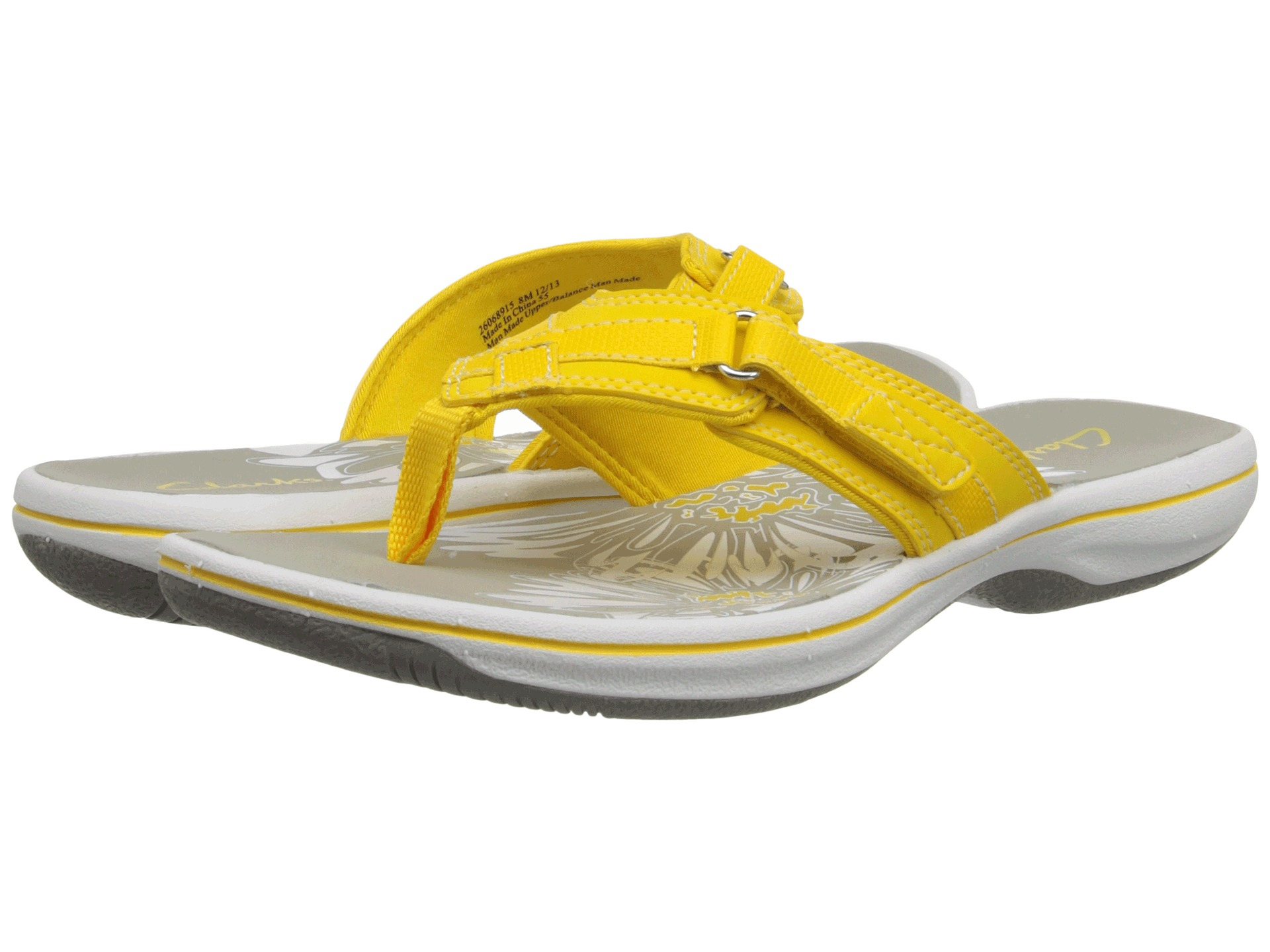 clarks yellow flip flops