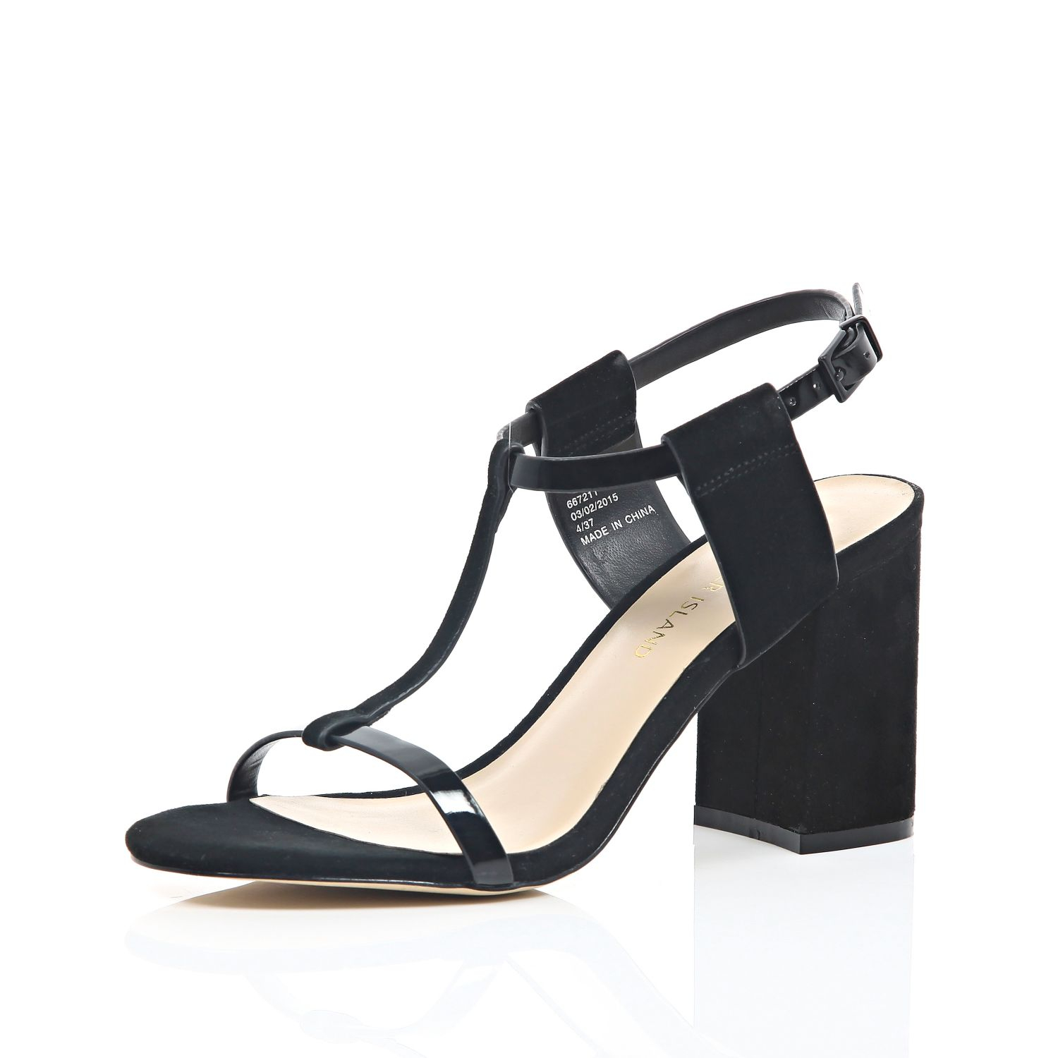 black block high heel sandals