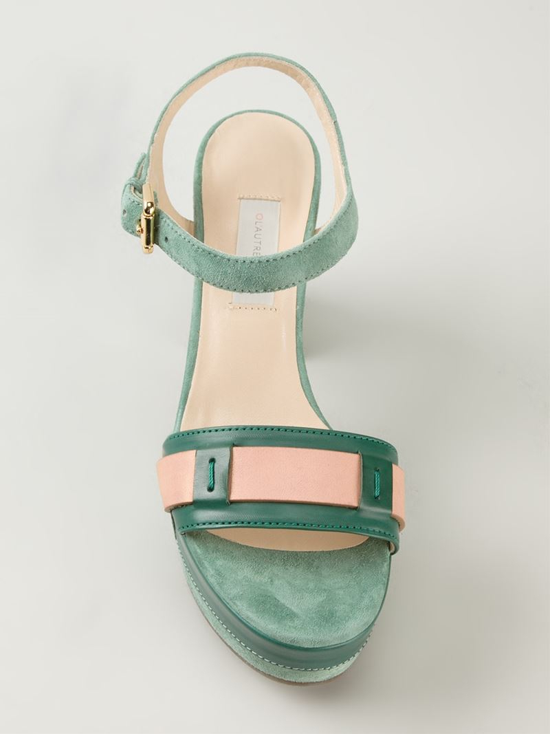 sage green block heel sandals