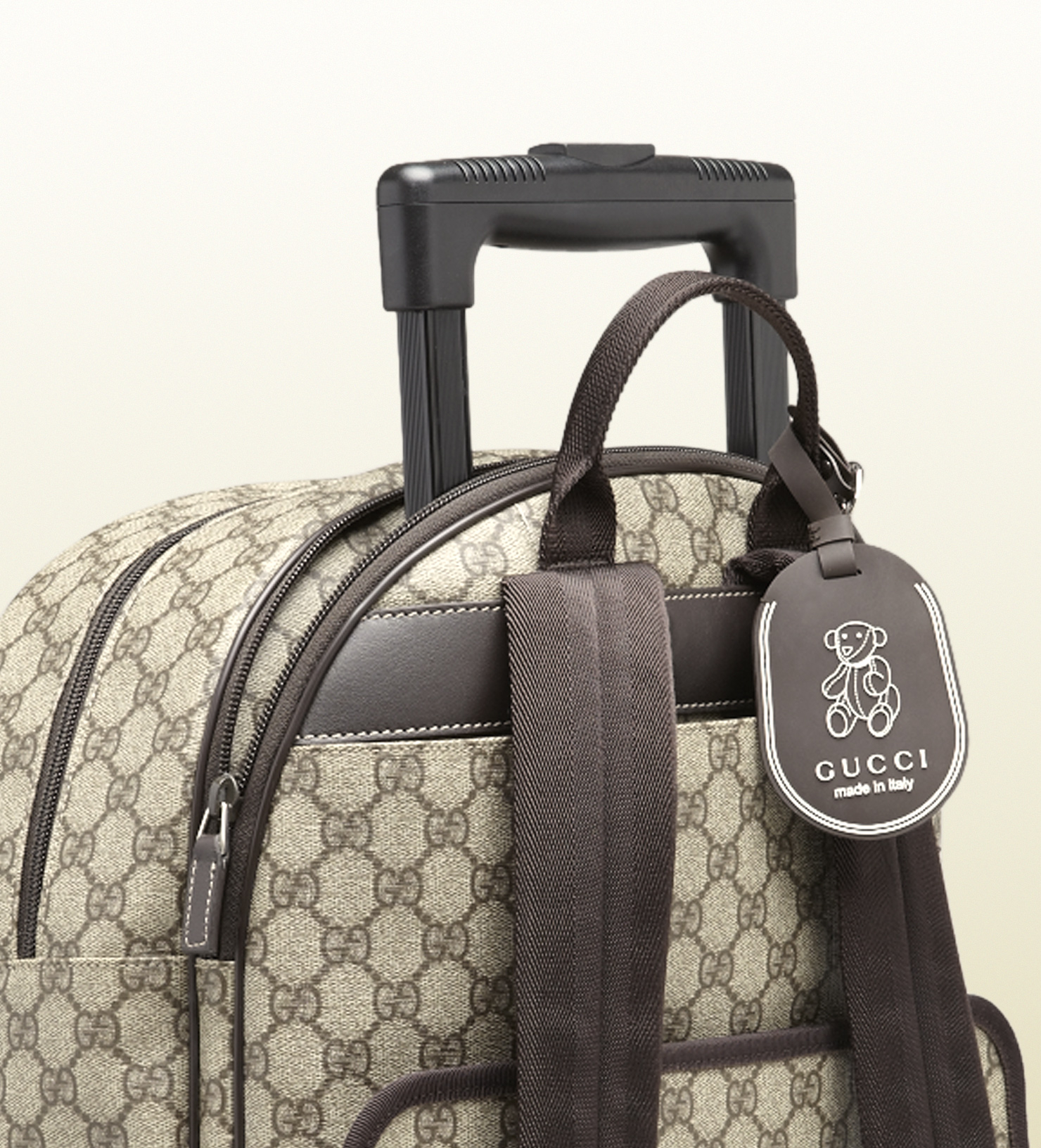 Gucci Kid's Gg Supreme Canvas Trolley Backpack in Beige ...