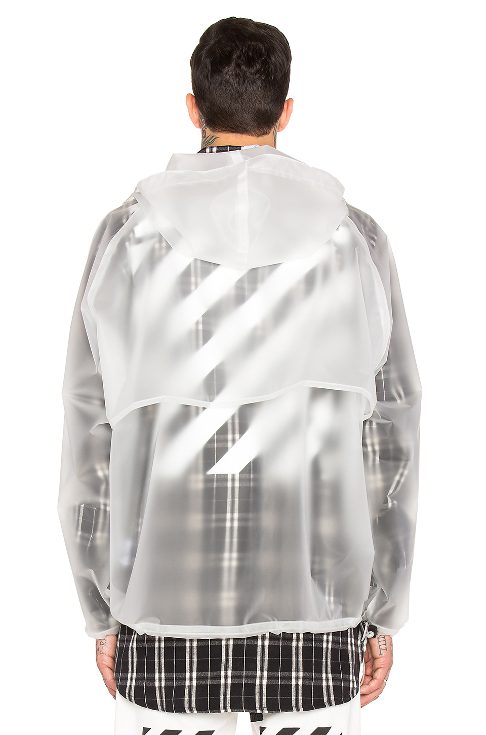 off white clear jacket