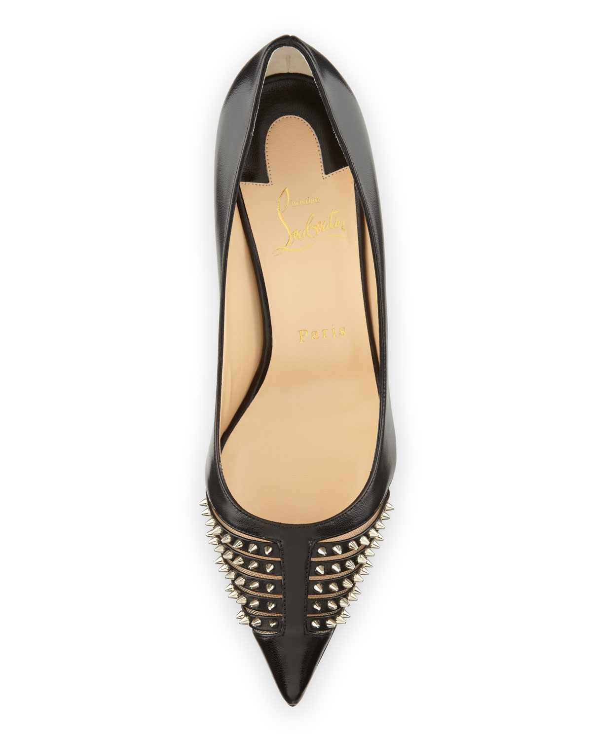 Christian louboutin Baretta Studded Low-heel Red Sole Pump in ...