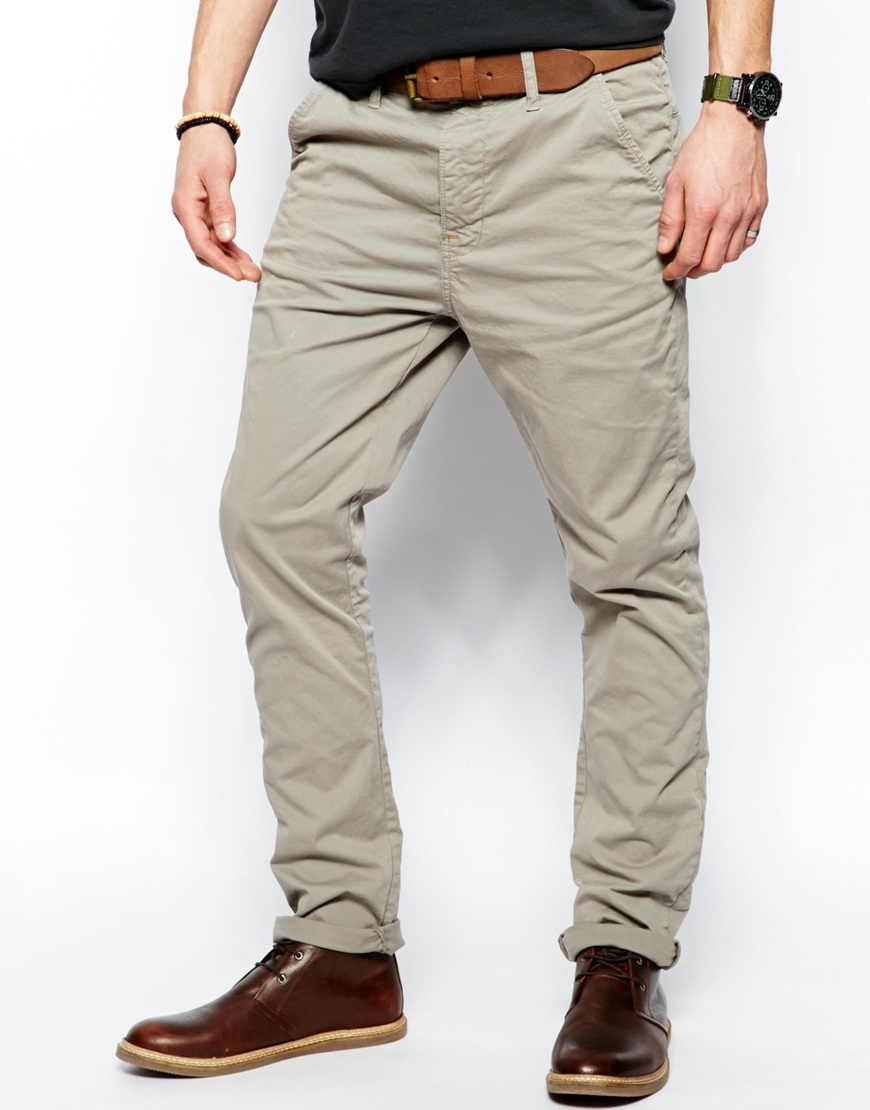 Nudie Jeans Nudie Chinos Khaki Slim Fit Organic Twill in Gray for Men ...