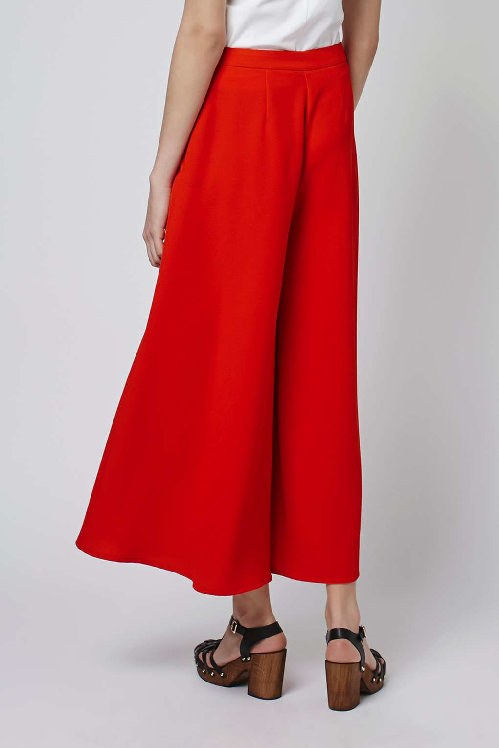 TOPSHOP Synthetic Wide Leg Palazzo Trousers in Red - Lyst