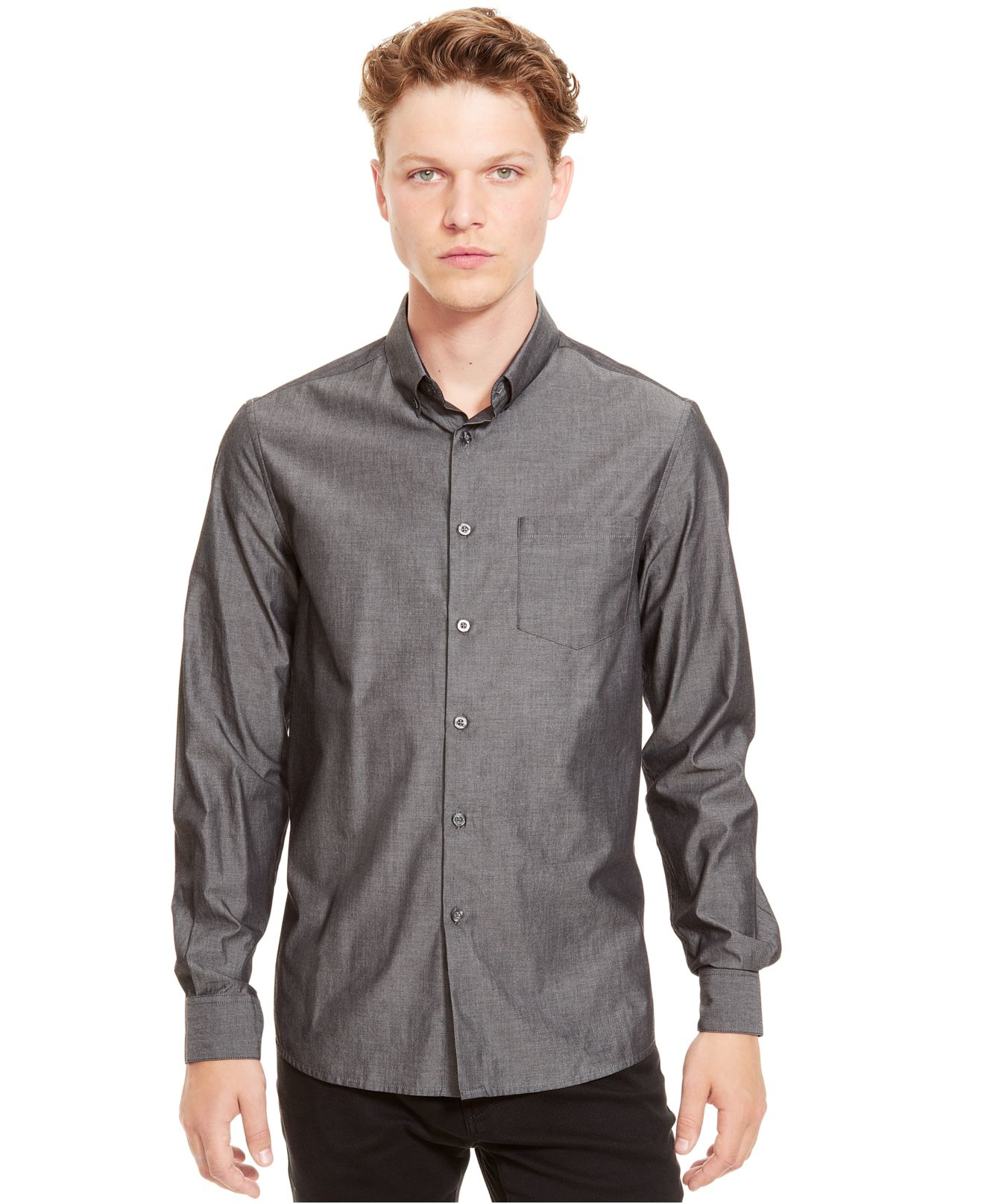 Lyst - Kenneth Cole Reaction Slim-fit Iridescent Shirt in Black for Men