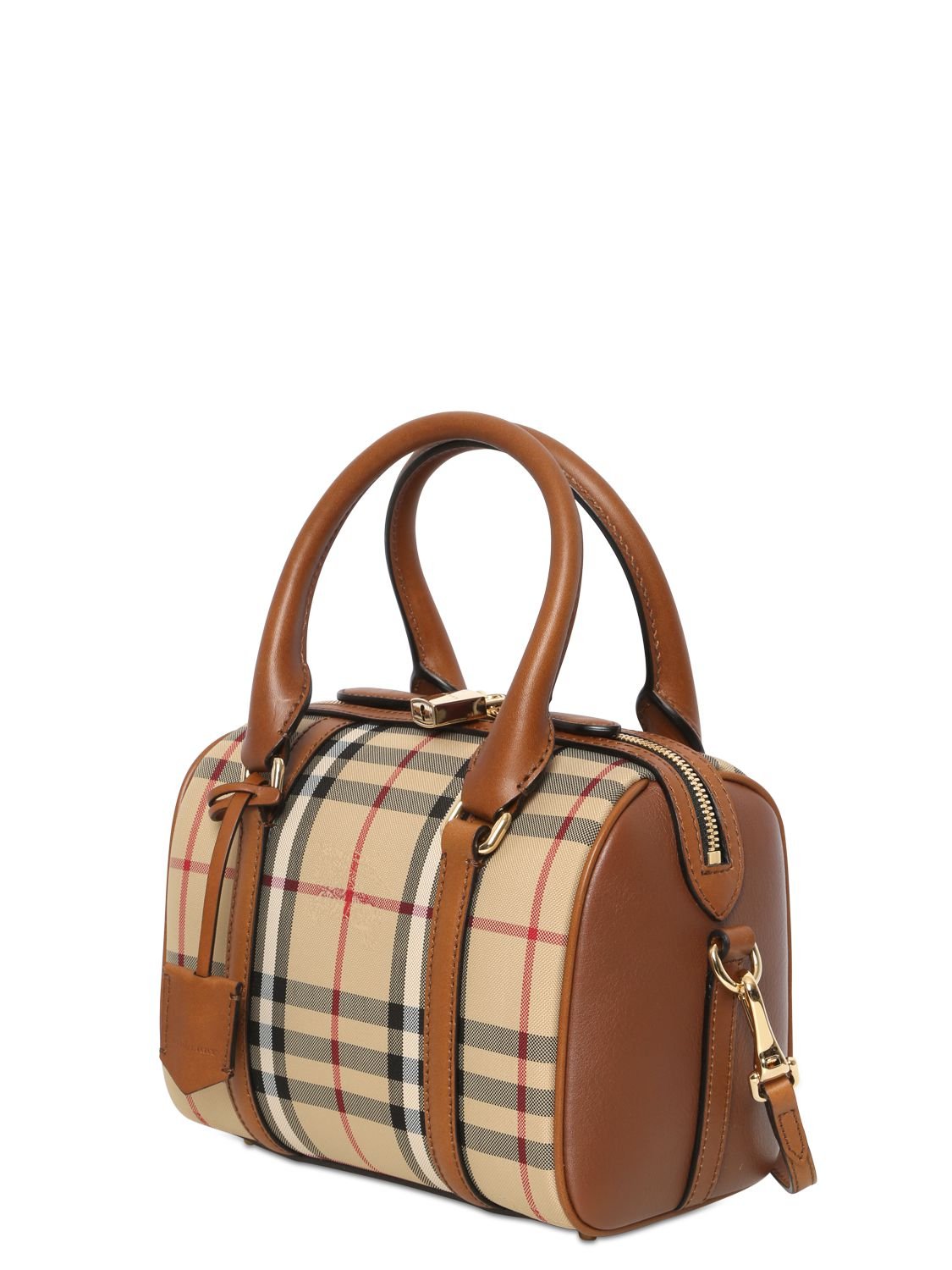 Burberry Small Alchester Bridle House Check Bag in Brown - Lyst