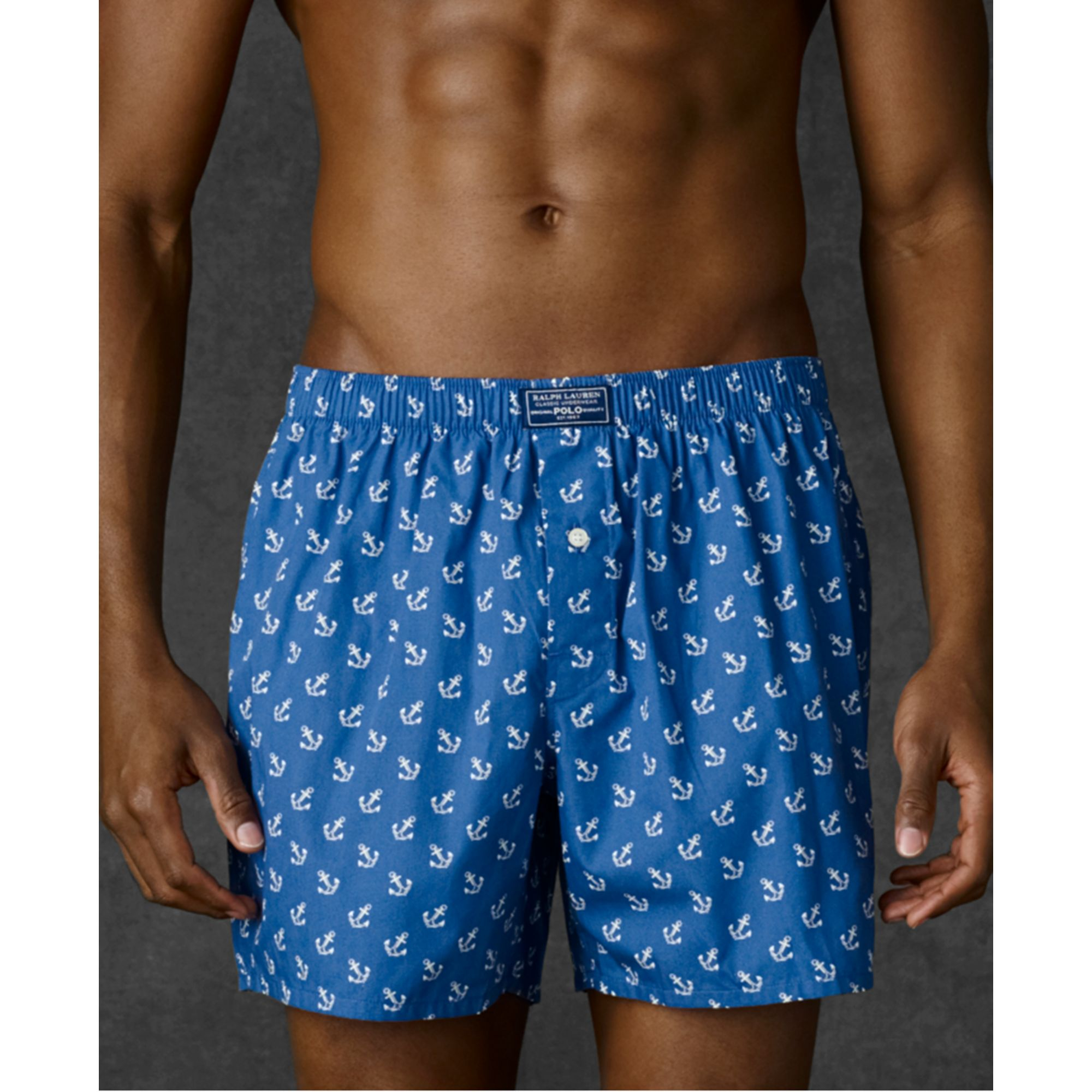 Lyst - Polo Ralph Lauren Polo Mens Woven Plaid Boxer Shorts in Blue for Men