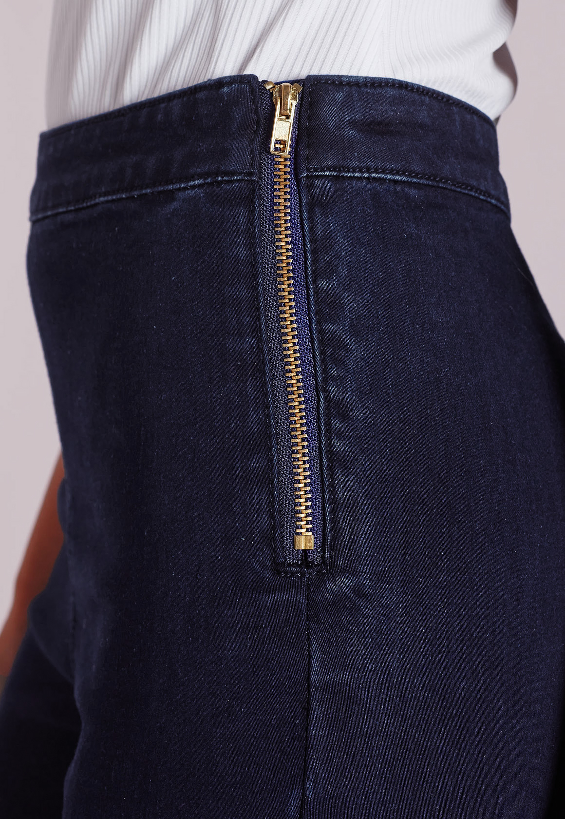 high waist side zip jeans