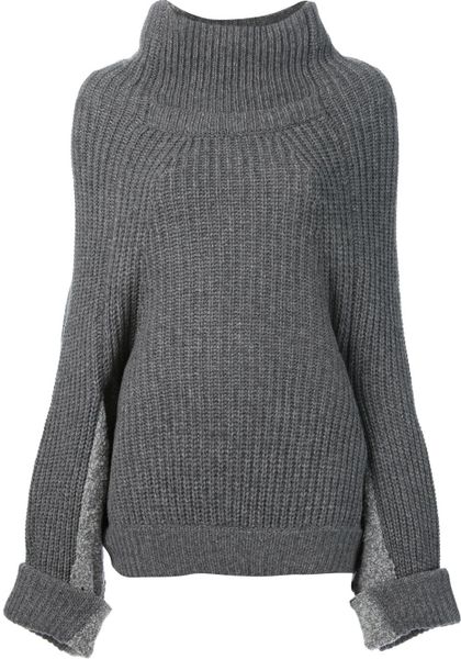 Toga Pulla Oversized Turtleneck Sweater in Gray (grey) | Lyst
