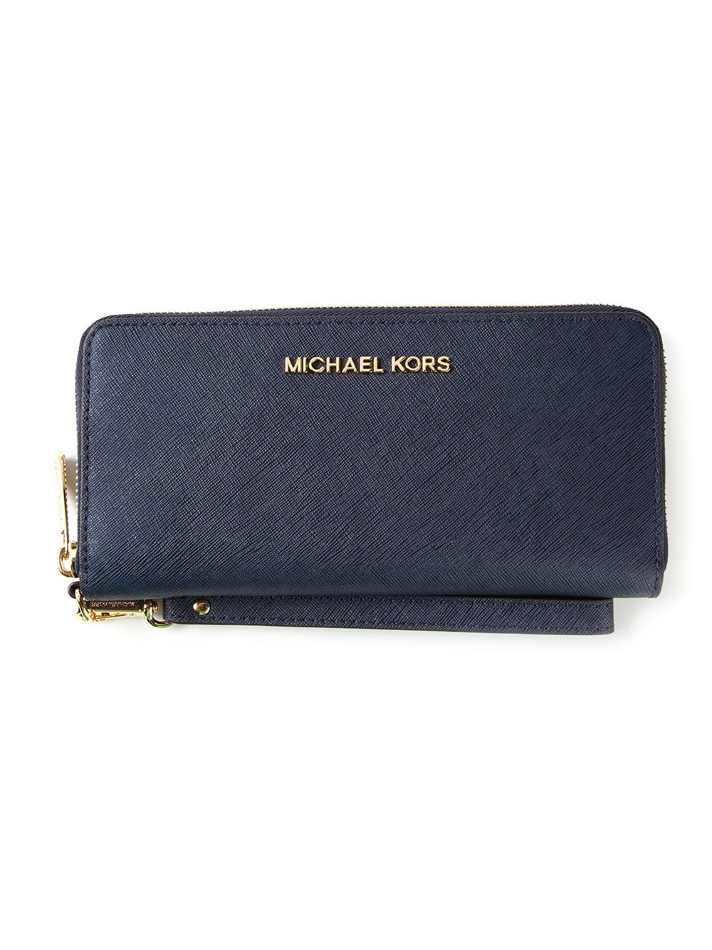 Michael michael kors 'jet Set' Wallet in Blue | Lyst