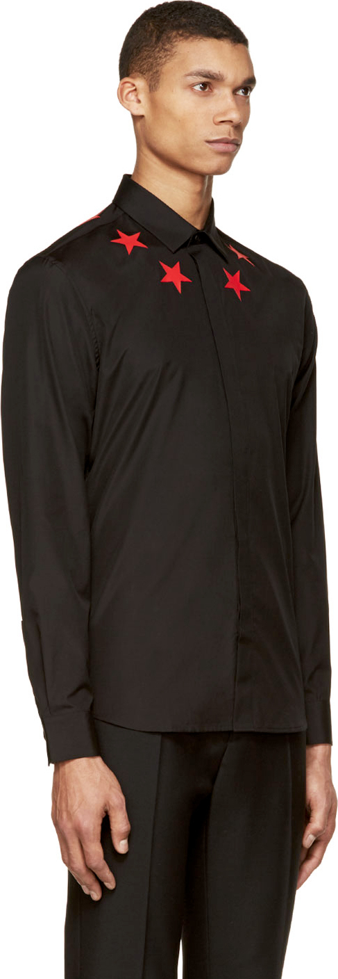 black and red button up shirt