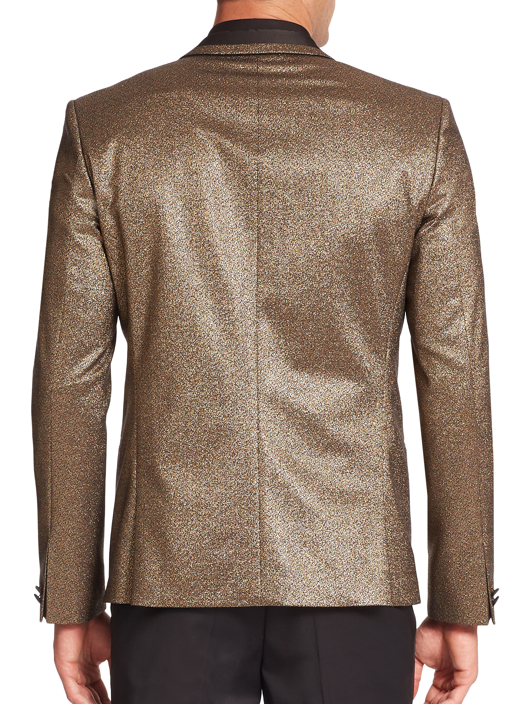 BOSS Adisson Glitter Tuxedo Jacket in Gold (Metallic) for Men - Lyst