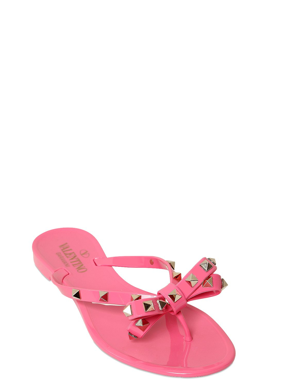 valentino rockstud sandals pink