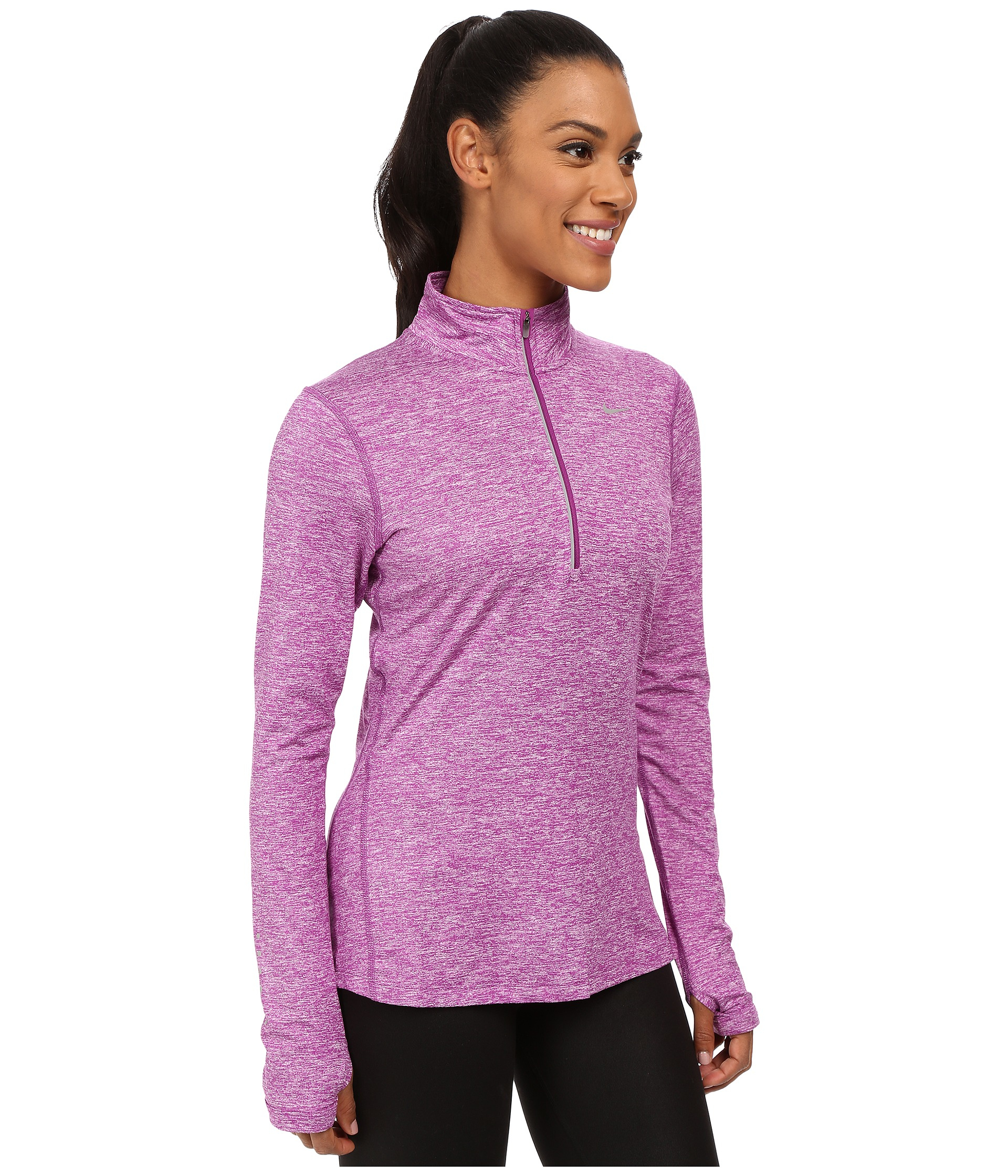 Nike Dri Fit Element Half Zip In Purple Lyst