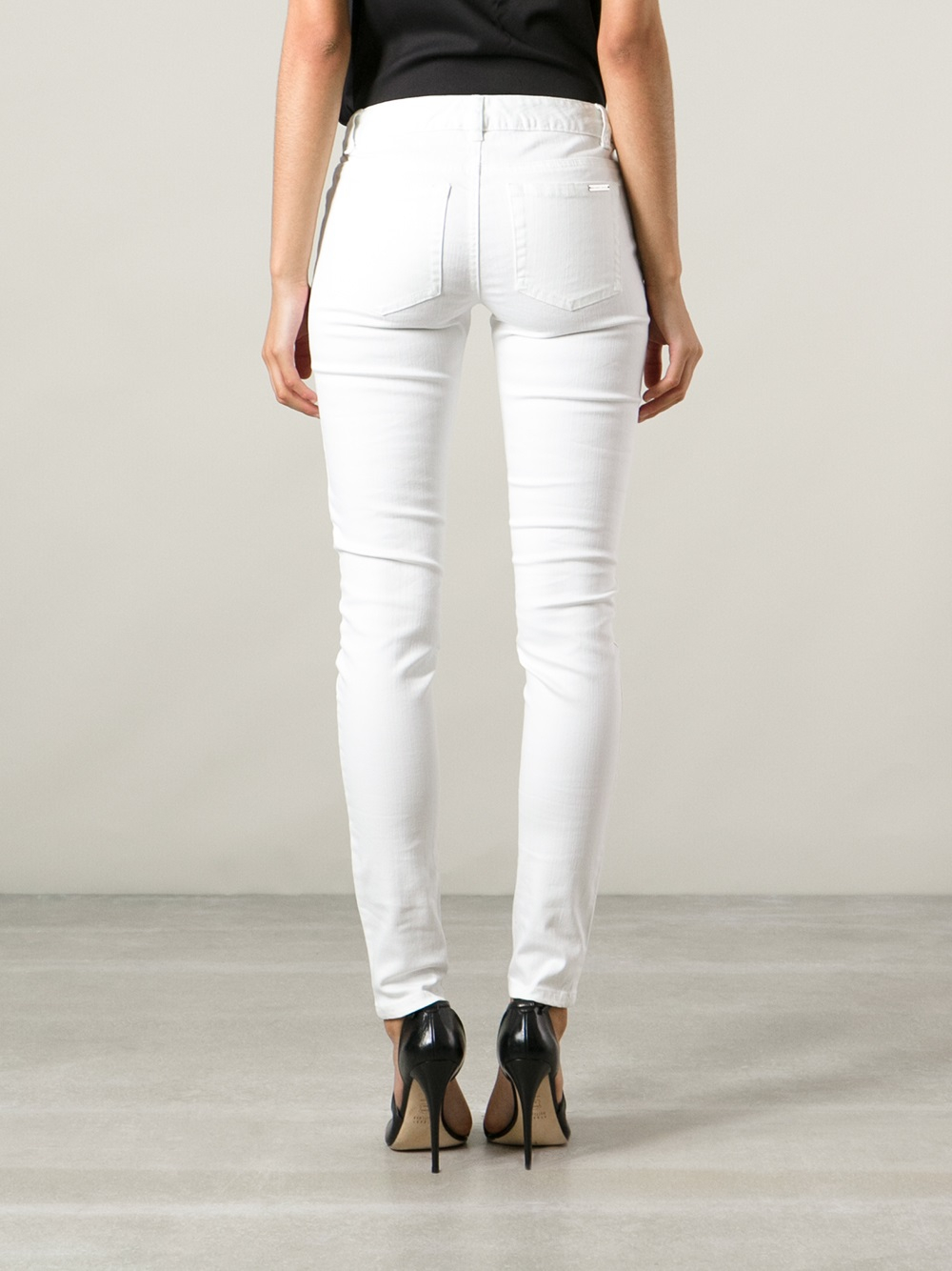 michael kors izzy skinny jeans white