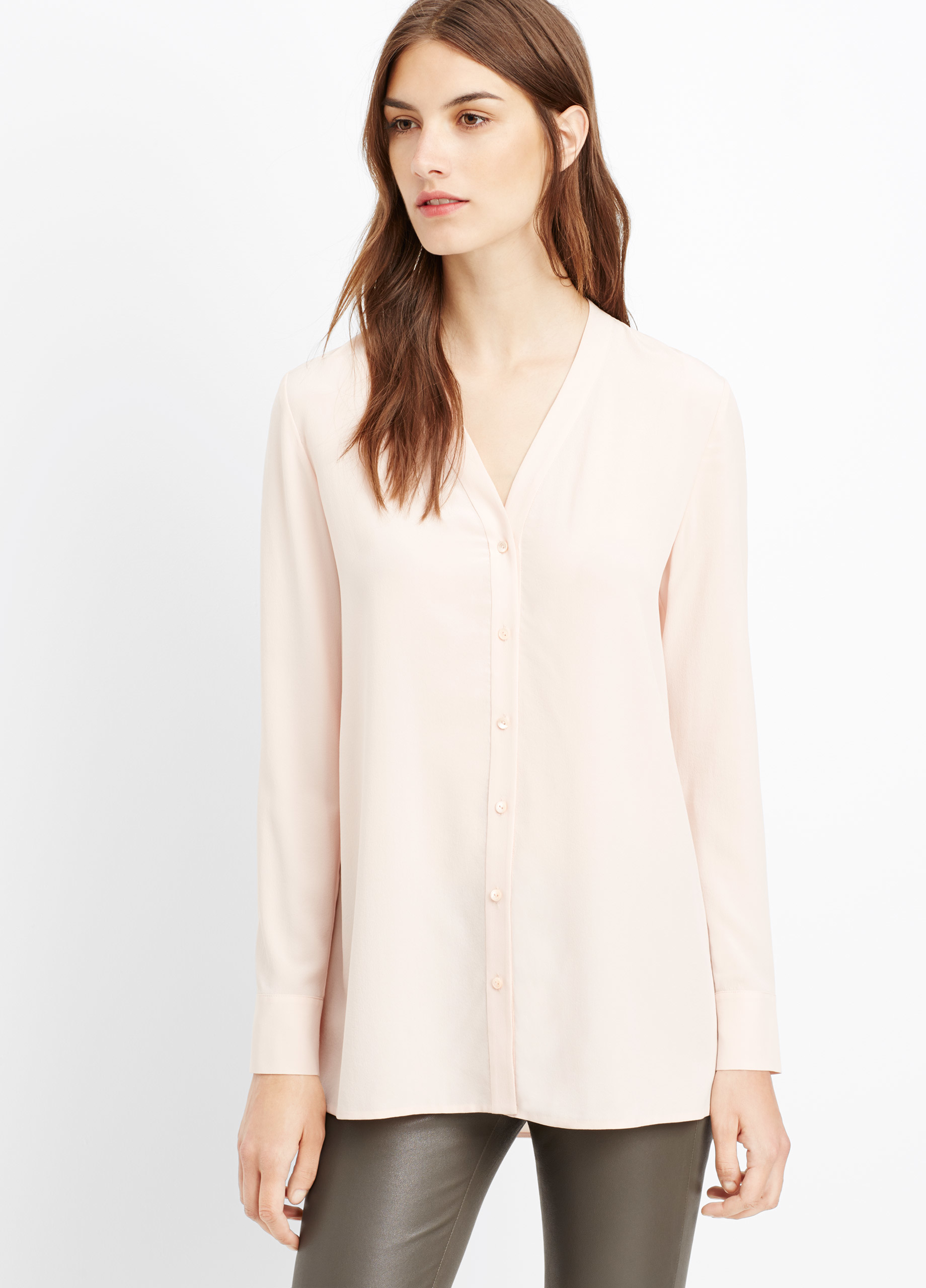 silk button up women