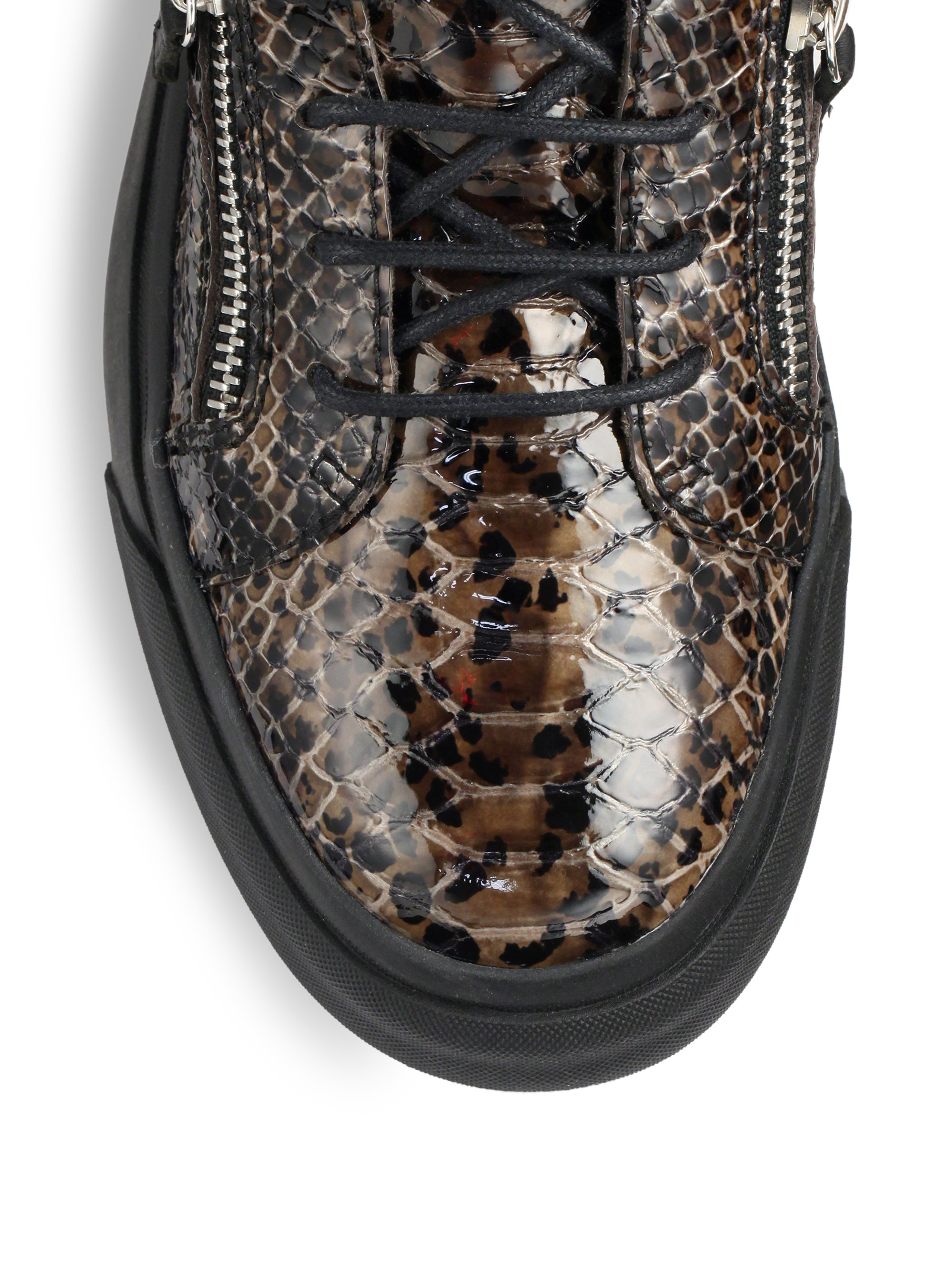 giuseppe zanotti snakeskin sneakers