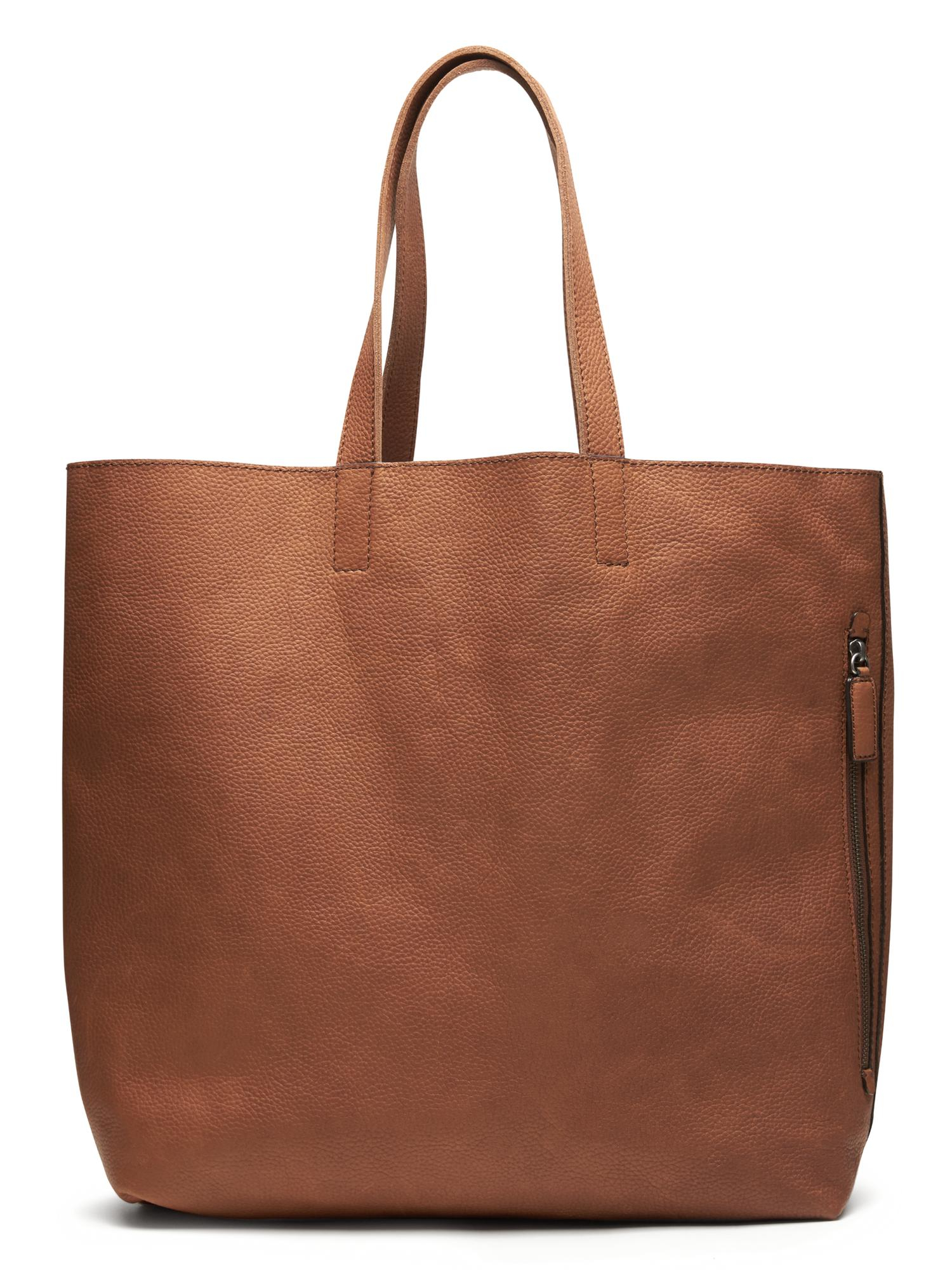 NUTMEG BROWN BRAND NEW BANANA REPUBLIC Leather North-South Tote 
