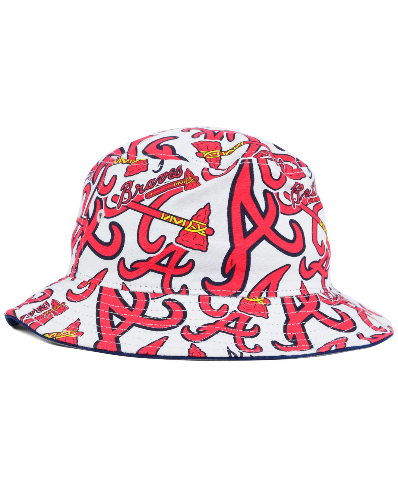 47 Brand Atlanta Braves Bravado Bucket Hat in Red for Men | Lyst
