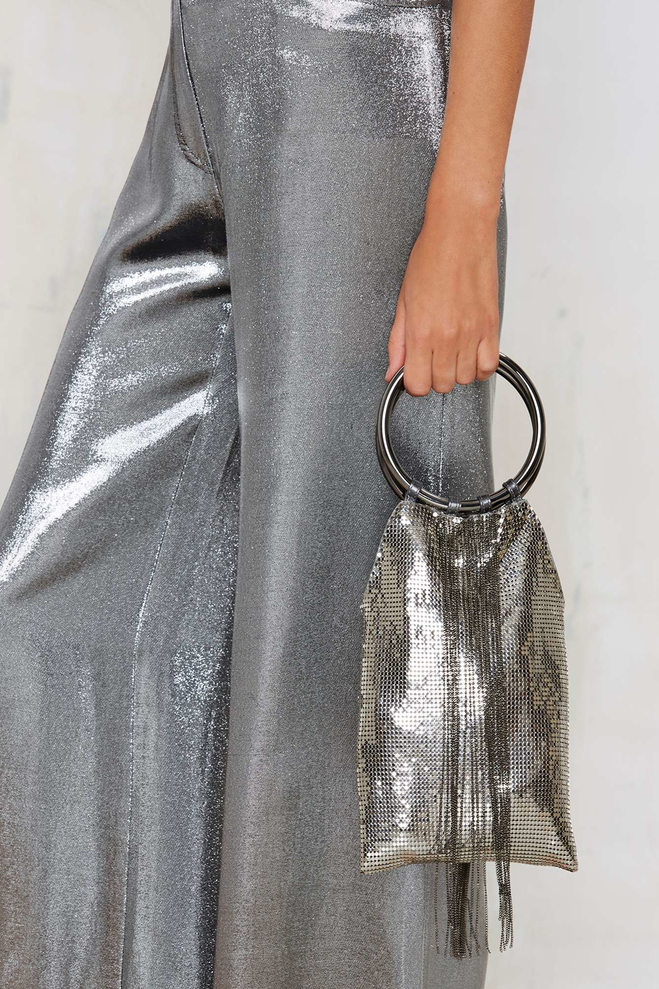 Lyst Nasty Gal Whiting Davis Jagger Metal Mesh Bag In Metallic Gallery