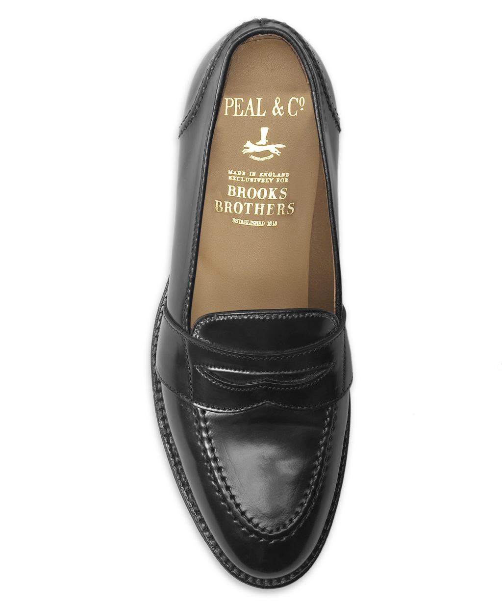 Brooks Brothers Calfskin Low Vamp Penny Loafers in Black (Red) for Men