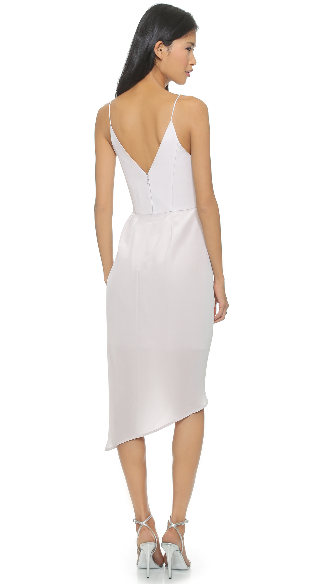 zimmermann silk plunge drape dress Zimmermann Silk Plunge Drape Dress in Black