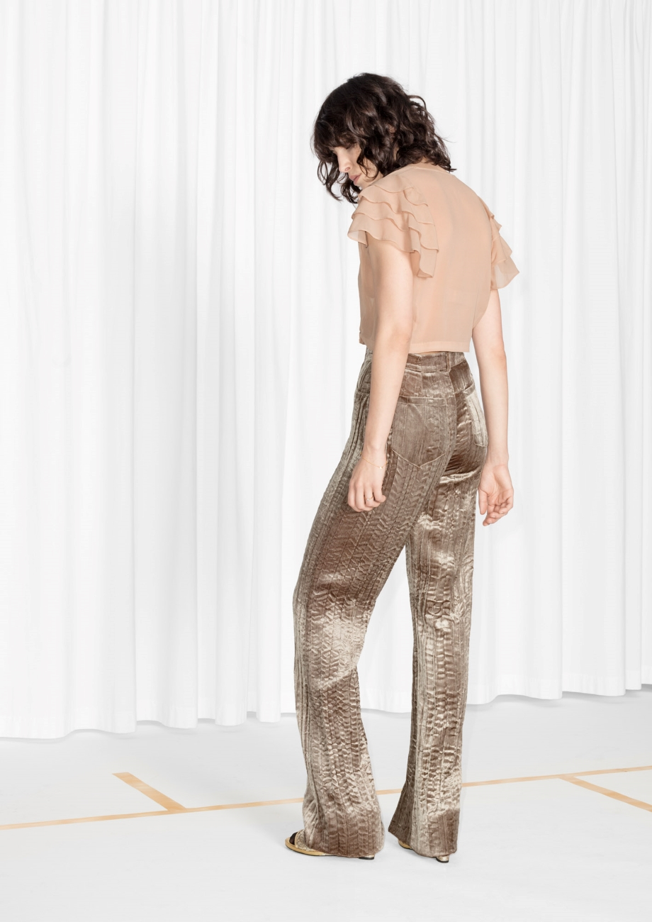 \u0026 Other Stories Crushed Velvet Trousers 