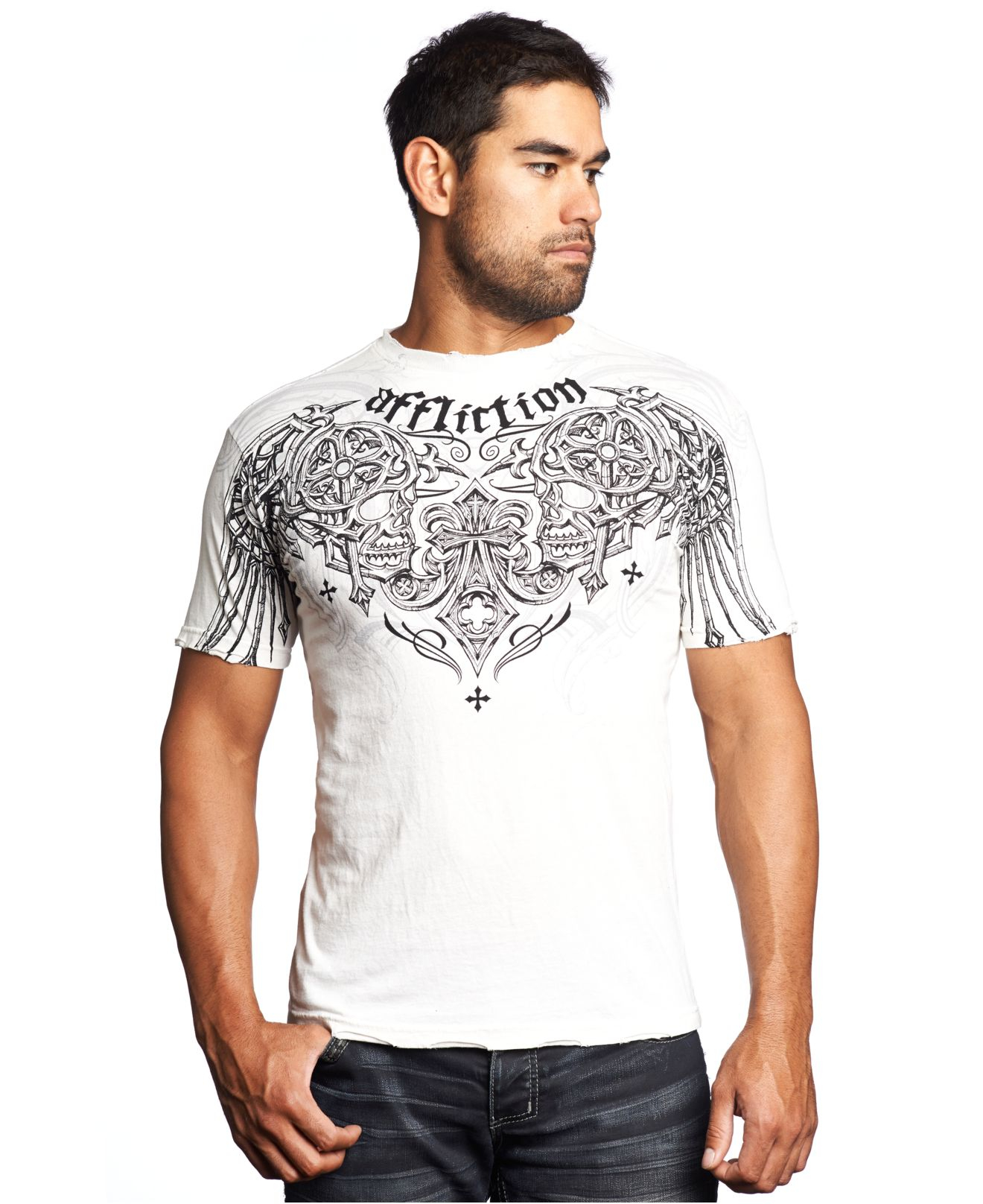 Lyst - Affliction Deadly Pair T-shirt in White for Men