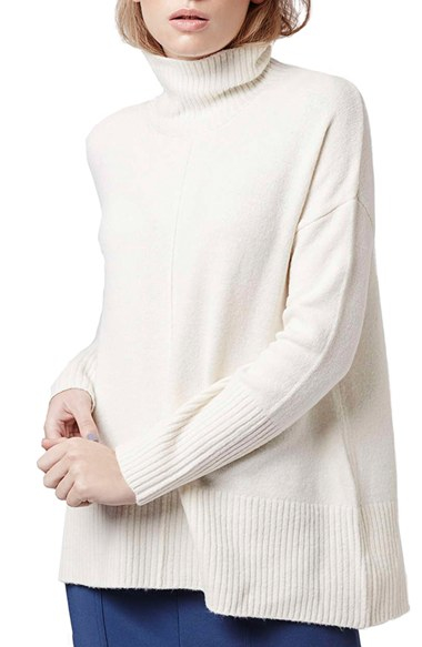 cream funnel neck jumper