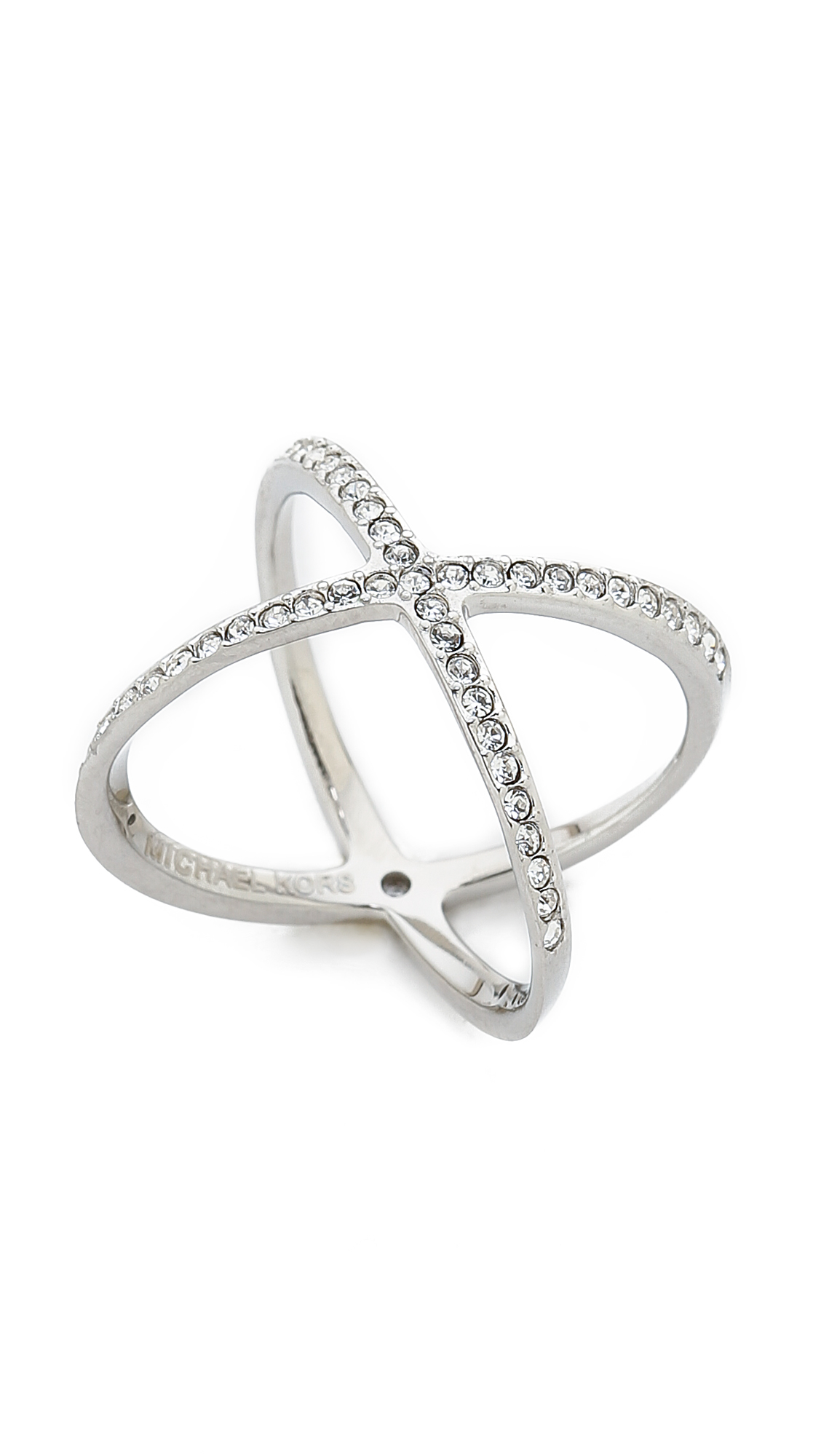 Michael Kors Pave X Ring - Silver/Clear in Metallic | Lyst