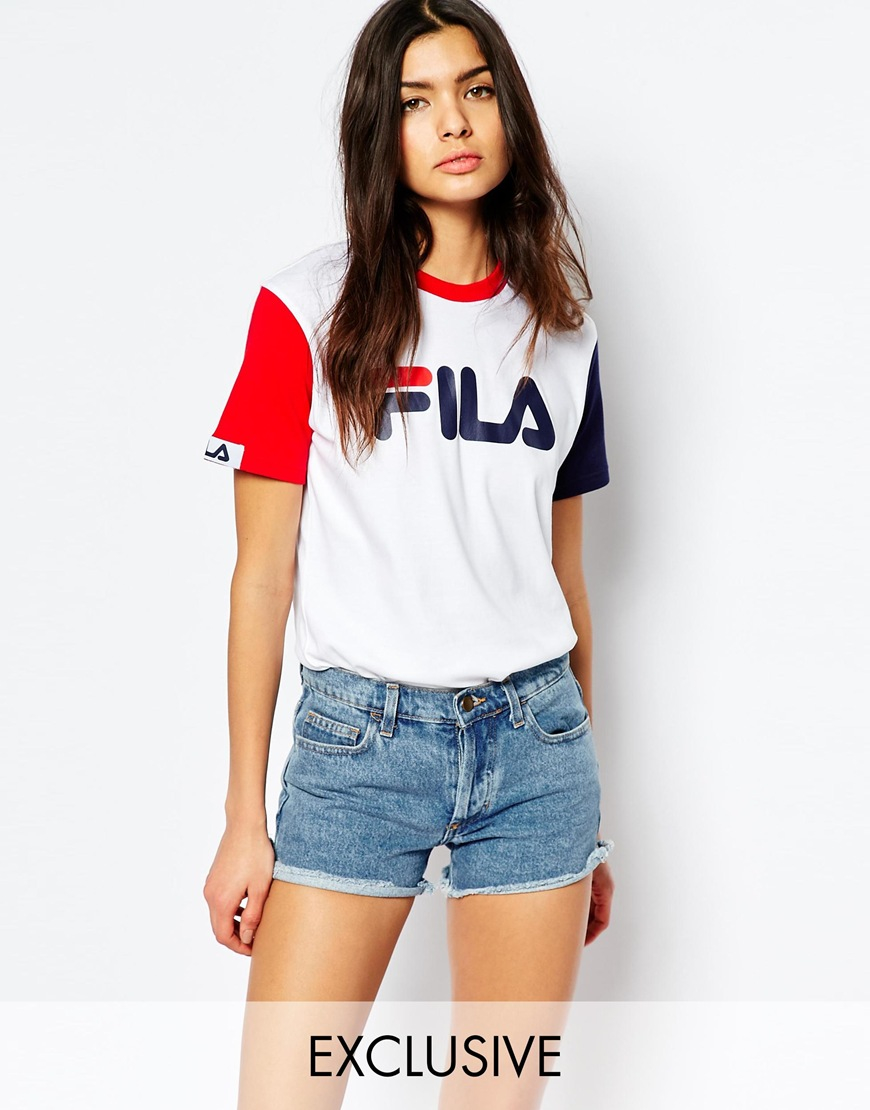 Fila Multicolor Basic T-shirt With Logo Detail & Colourblock Fila Multicolor Basic T-shirt With Logo Detail & Colourblock