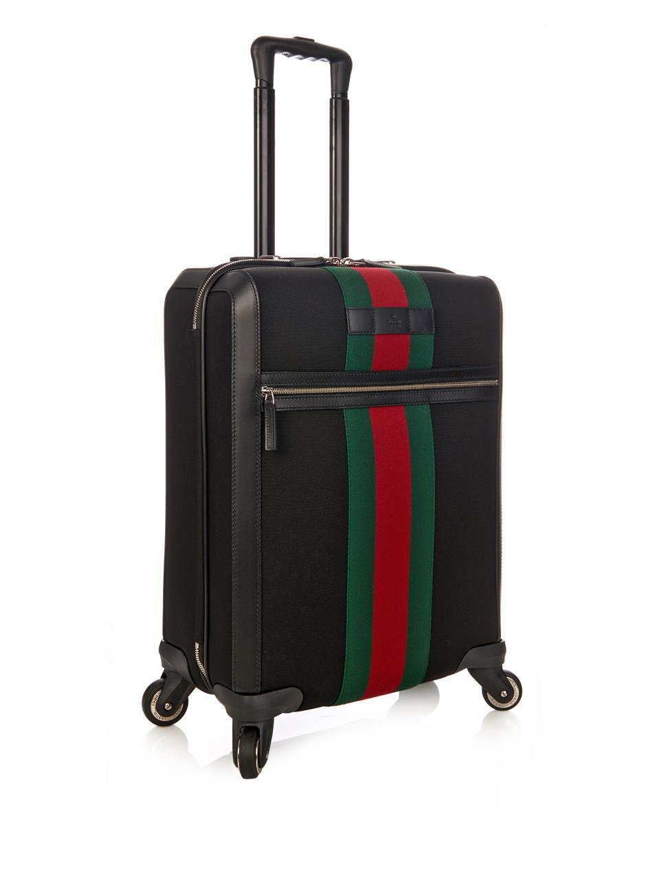 Gucci Classic Canvas Trolley Suitcase in Black for Men | Lyst