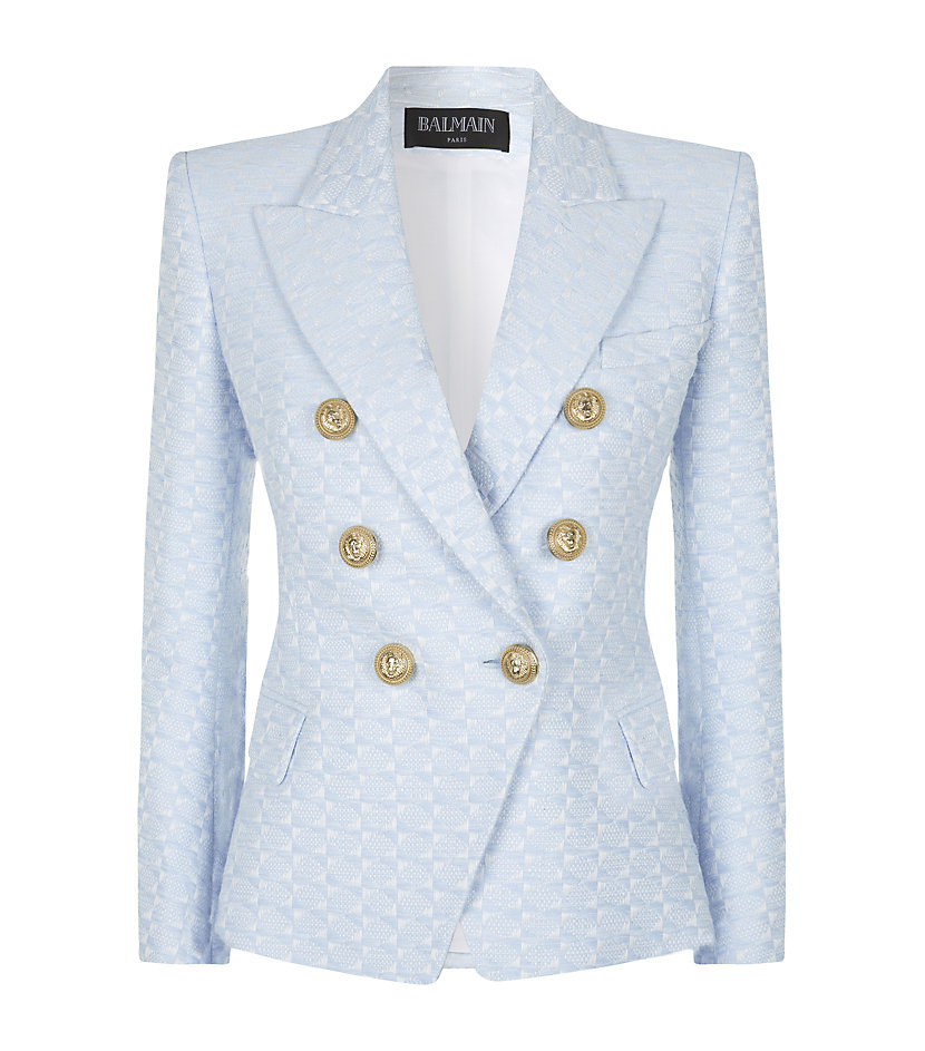 sympati fordom Betydning Balmain Blue Tweed Jacket Online Sale, UP TO 58% OFF