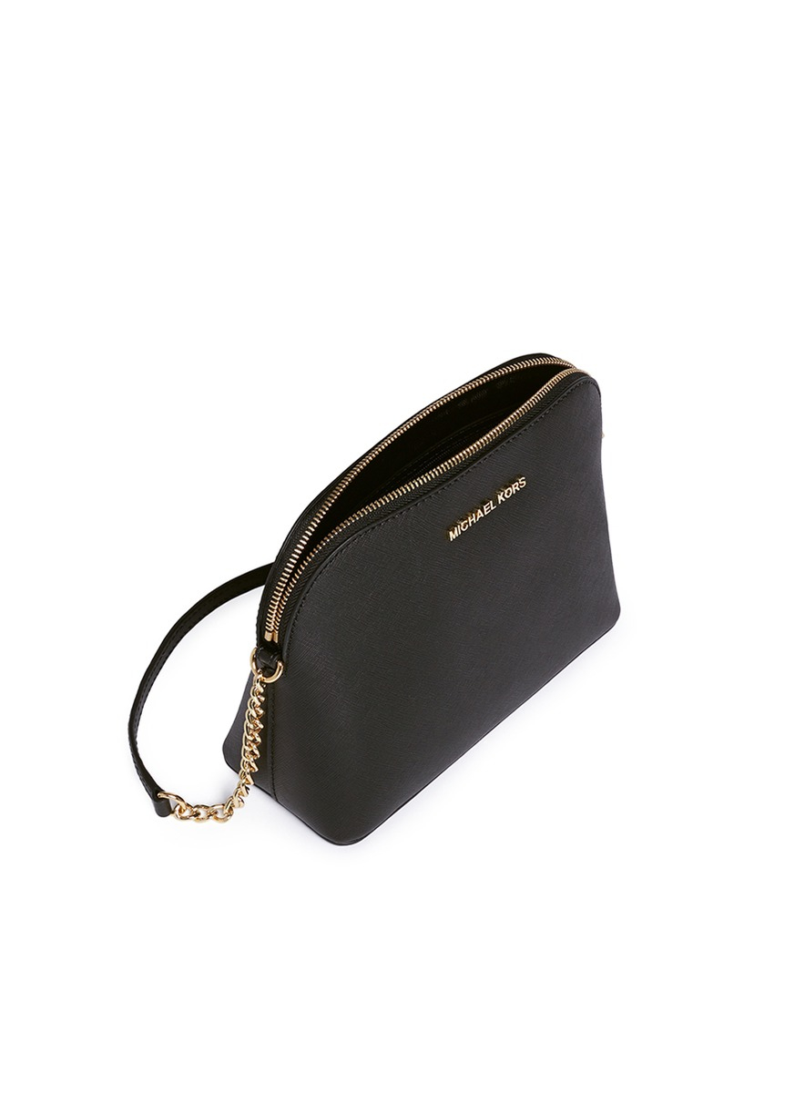 Michael Kors &#39;cindy&#39; Large Saffiano Leather Crossbody Bag in Black - Lyst