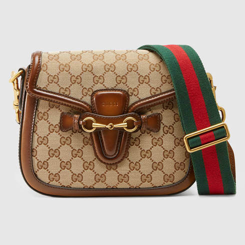 Gucci Lady Web Original Gg Shoulder Bag in Brown | Lyst