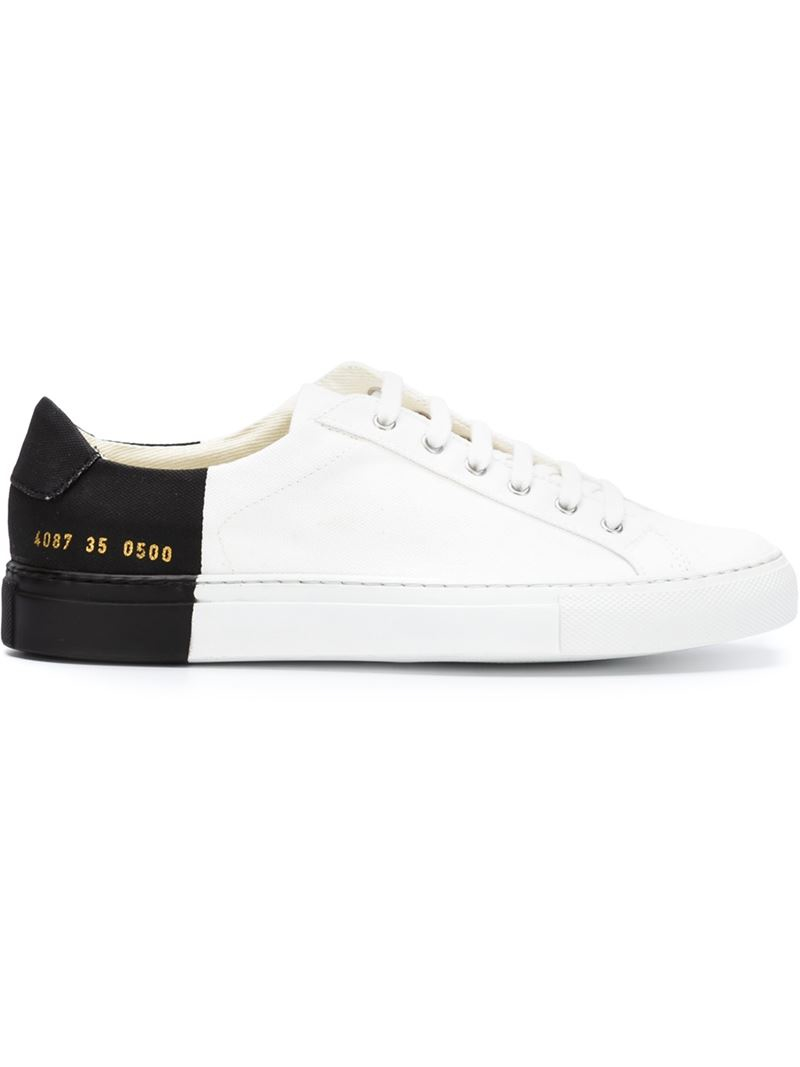 Common Projects Two-Toned Canvas Low-Top Sneakers in White - Lyst