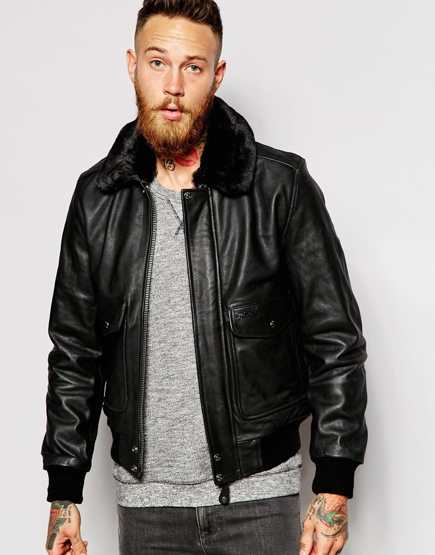 schott leather aviator jacket