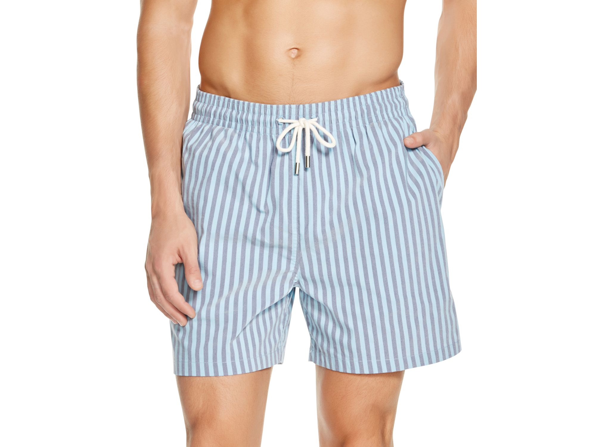 Solid & Striped Fall Classic Striped Swim Trunks in Blue for Men | Lyst