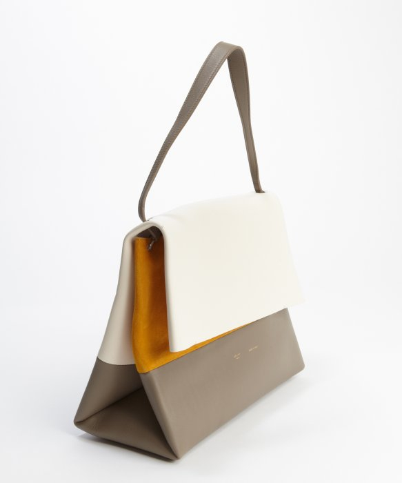 celine bag copy - Cline Cream Taupe and Turmeric Leather All Soft Shoulder Bag in ...